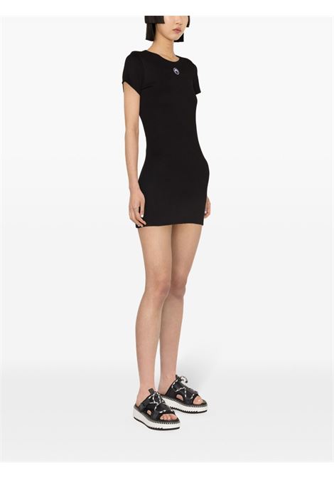 abito modello t-shirt donna nero in cotone MARINE SERRE | WDR248 CJER0008BK99